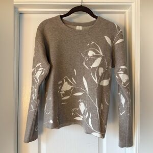 Joie Floral Pattern Soft Knit Cozy Crew Neck Sweater, Women’s S
